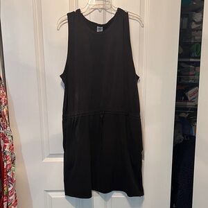 Members Mark Black Sleeveless Active Dress with drawstring waist